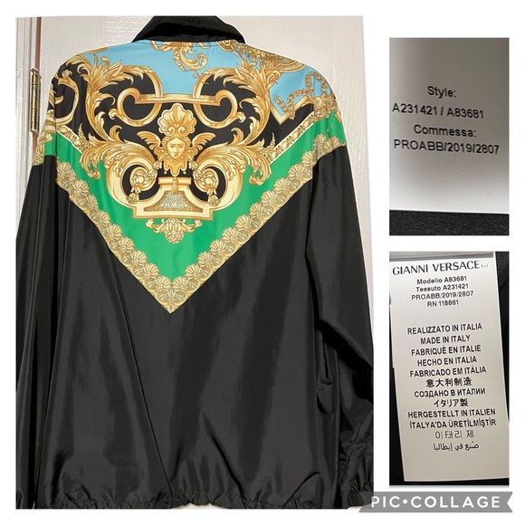 Versace Barocco Patterned Windbreaker Track Jacket Zip-up NWOT Sz. 50 - Picture 3 of 5